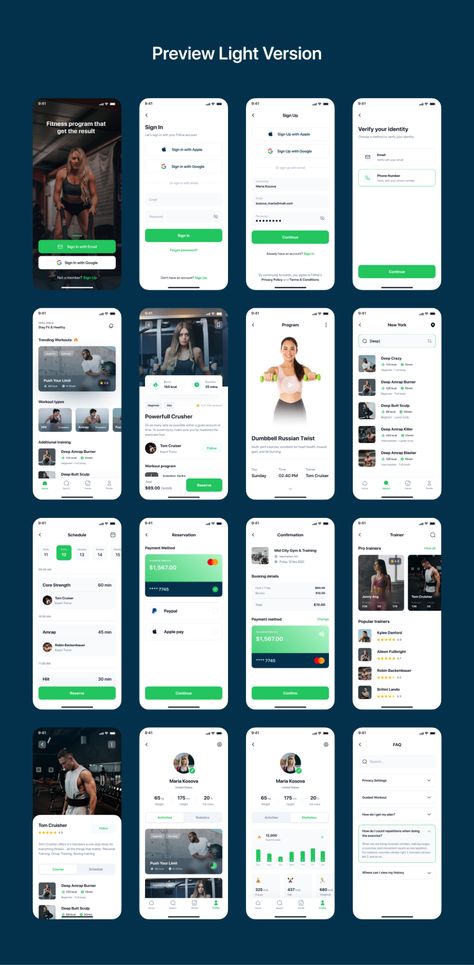 Fitness Mobile App Design, Workout App Design, Gym App Design, Figma Ui Design, Fitness App Ui Design, Fitness Apps Design, Fitness App Ui, App Colors, Taxi Uber