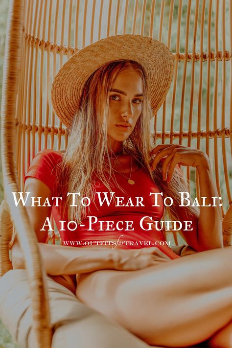 This fashion-forward 10-piece travel capsule wardrobe for Bali was created just in time for your last minute summer vacations! Planned to fit into a carry-on suitcase and styled by perfectionists, this Bali packing guide is a dream. #bali #travel #fashion #capsulewardrobe Bali Vacation Outfits Summer, Bangkok Ootd Travel Outfits, Bali Airport Outfit, Bali Style Fashion Outfits, Bali Vacation Outfits What To Wear, Clothes For Bali Vacation, Bali Style Outfits, Bali Street Style, Vacation Outfits Bali