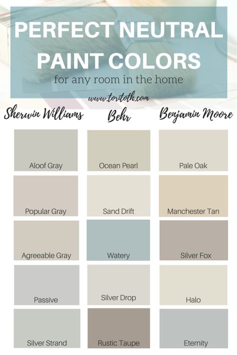 Neutral Paint Colors | Choose Color & Sheen for Walls Warm Gray Paint Color Lowes, Modern Kitchen Colors Schemes Paint, Calming Color Palette Earth Tones, Agreeable Gray, Farmhouse Paint, Neutral Paint Colors, Neutral Paint, Paint Color Ideas, Colors For Home