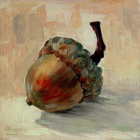 norine kevolic Acorn Image, Holiday Paintings, Acorn Painting, Afrique Art, Pumpkin Painting, Watercolor Ideas, Artistic Images, Nice Art, Autumn Painting