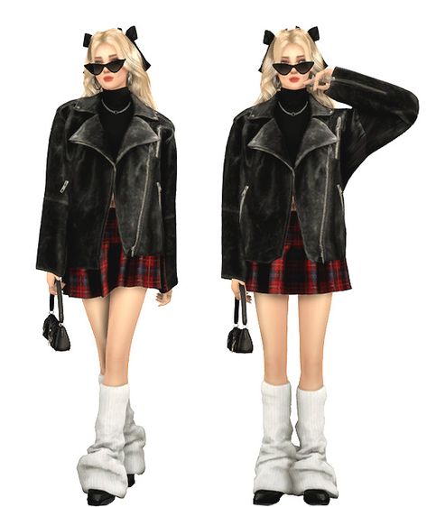 TS4 Daily Lookbook #68 Sims 4 Rockstar Gf Cc, Punk Cc Sims 4, Sims 4 Cc 90s Clothes, Jacket Sims 4 Cc, Sims 4 Cc Lookbooks Clothing, Crystal Outfits, Sims 4 Mod Folder, Grunge Lookbook, 90's Punk