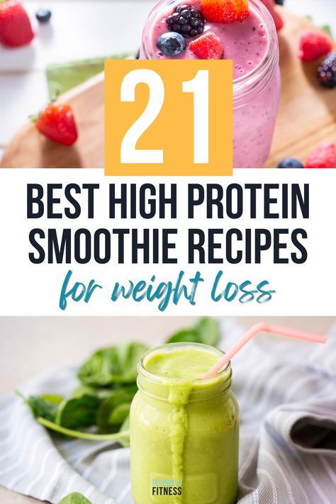 High Protein Smoothie Recipes, Smoothie Diet 21 Day, Smoothies Vegan, High Protein Smoothies, Protein Smoothie Recipes, Protein Smoothies, Best Workouts, Protein Shake Recipes, Healthy Smoothie Recipes