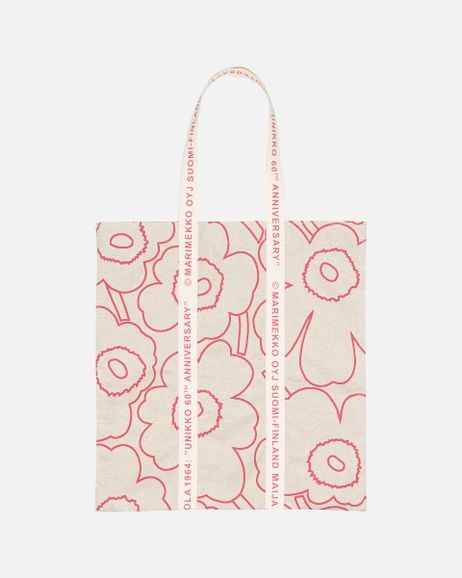 Collector's items | Unikko 60th anniversary - Marimekko Marimekko Bag, Everyday Art, Beautiful Handbags, 60th Anniversary, Carrier Bag, Year 2024, Printed Bags, Print Tote, Cotton Totes