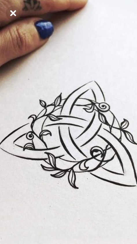 Charmed Symbol Tattoo, Floral Celtic Knot Tattoo, The Triquetra Tattoo, Celtic Trifecta Tattoo, Celtic Tattoo Designs For Women, Witches Knot Tattoo Meaning, Triforce Tattoo Design, Trinity Tattoo Design, Celtic Symbol Tattoos For Women