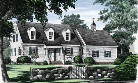 William Poole Connecticut Cottage-- love this exterior, 1800 sf, not feeling the interior Cape Cod House Exterior, Modern Cape, Cape Cod House Plans, Colonial Style House Plans, Cape Cod Style House, Colonial House Plans, Cottage Floor Plans, Colonial Style Homes, Cape House