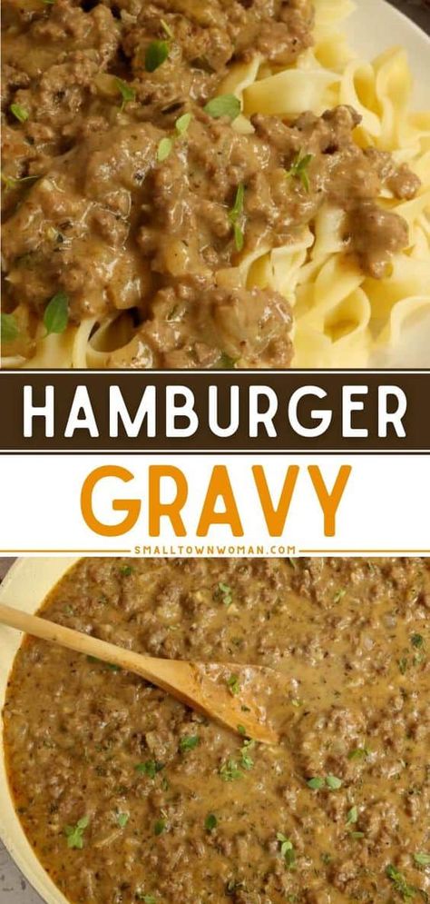 Hamburger Gravy Recipe, Salsa Gravy, Ground Beef Recipes Low Carb, Hamburger Gravy, Beef Recipes Low Carb, Hamburger Steak And Gravy, Easy Ground Beef Recipes, Beef Recipes For Dinner Easy, Over Mashed Potatoes