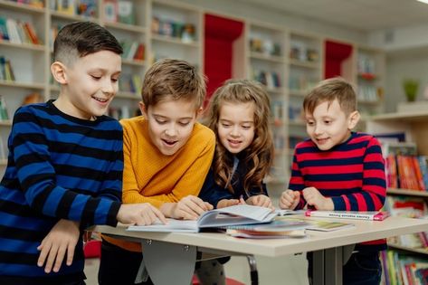 School Library Photoshoot, Pictures Of Students In Classroom, Book Year School Photoshoot, School Children Photos, Students Studying Photos, Classroom Photoshoot, Student Reading Book, Backpack Photoshoot, School Photoshoot Ideas