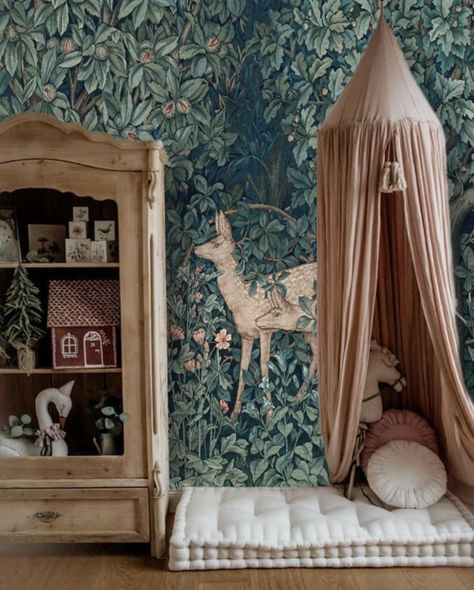 Woodland Wallpaper Mural, Enchanted Woodland Wallpaper, Forbidden Forest Nursery, Cute Nursery Wallpaper, Moody Whimsical Nursery, Magical Nursery Woodland, Mystical Forest Nursery, Storybook Forest Nursery, Forest Wallpaper Nursery