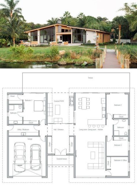 Dogtrot House Plans, Dog Trot House Plans, Dog Trot House, Casa Country, Modern House Plan, House Blueprints, Barn House Plans, New House Plans, Modern House Plans