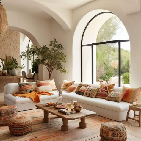 House Astethic, Spain Living Room, Terracotta Interior Design, Spanish Style Living Room, Spanish Living Room, Living Room Mediterranean, Spanish Home Decor, Earthy Home Decor, Living Room Decor Inspiration