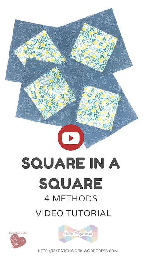 Square in a square quilt block – 4 different methods – video tutorial | Sewn Up Square In A Square Quilt, Quilt Math, Quilting Math, Easy Quilting, Origami Bag, Diy Blocks, Scrap Quilt Patterns, Quilt Square, Quilting Blocks