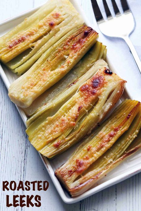 Fish And Leeks Recipe, Roasted Salads, Leeks Recipe Healthy, Leek Recipes Side Dishes, Fish Side Dishes, Roast Cabbage, Welsh Breakfast, Barbie Foods, Leeks Recipe