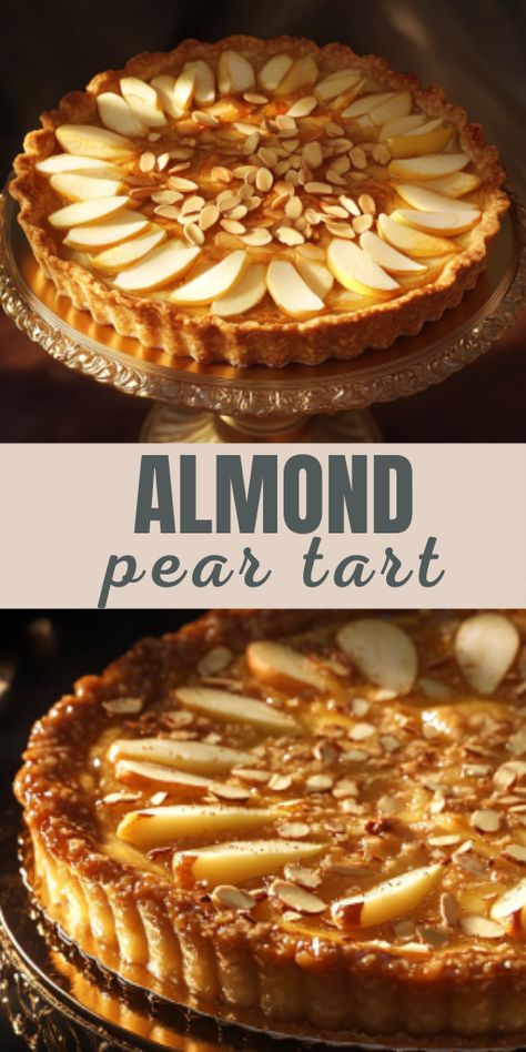 "🍐 Sophisticated and delicious! This Almond Pear Tart is the perfect blend of sweet pears and nutty almond flavors. A dessert that’s as beautiful as it is tasty. ✨🍰   #PearTart #DessertInspo #BakingLove Almond Pear Tart Recipe, Almond And Pear Tart, Pear And Almond Tart Recipe, Rustic Pear Tart Recipe, Pear Tarts, Pear Tart Recipe, Pear Tarte Tatin, Pear Desserts, Pear And Almond Tart