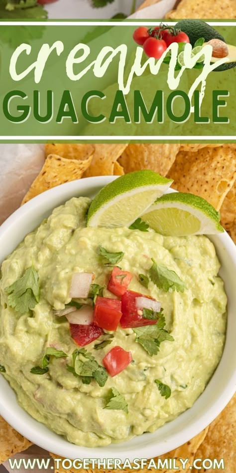 Guacamole Recipe Creamy, Sour Cream Guacamole Recipe, Guacamole With Cream Cheese, Guacamole Recipe Smooth, Restaurant Style Guacamole, Guacamole With Sour Cream, Mexican Restaurant Guacamole Recipe, Creamy Guacamole Recipe Easy, Guacamole Dip Recipes Easy