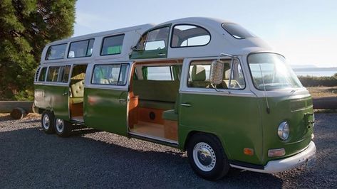 12 of the Coolest Custom VW Campervans Ever Built - ... Tiny House Mobile, Vw Kampeerwagens, Vw Bus Interior, Tiny Mobile House, Kombi Motorhome, Van Vw, Bus Interior, Combi Volkswagen, Aston Martin Db5