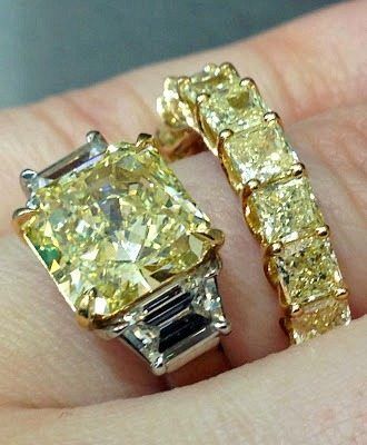 Rare Diamonds, Yellow Diamond Ring, Yellow Diamonds Engagement, Yellow Diamonds, Diamonds Are Forever, Diamond Eternity Band, Shine Bright Like A Diamond, Bling Rings, Eternity Ring Diamond