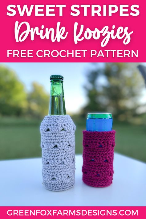 ss can bottle cozy PIN 8 Gift Crochet Ideas, Crochet Beer Cozy, Beer Bottle Cozy, Ham And Green Beans, Crochet Beer, Cup Cozy Crochet Pattern, Cup Cozy Crochet, Cup Cozy Pattern, All Free Crochet Patterns