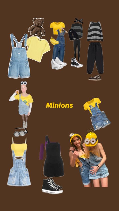 Ideasss Cute Minions Costume, Minions Costumes, Gru Costume, What To Wear For Halloween, Minions Costume, Halloween Core, Minion Costume, School Spirit Week, Minion Halloween