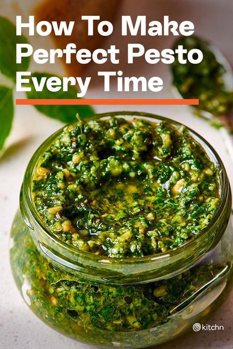 Making pesto is as simple as processing your ingredients together. We’ll show you the wide variety of ingredients you can use, and we’ll walk you through the recipe and techniques that will yield the best taste and texture for pesto. #makingpesto #perfectpesto #homemadepest #homemade #pesto #pestorecipe #pestorecipes Make Your Own Pesto, Basil Pesto Canning Recipe, Best Homemade Pesto Recipe, Traditional Pesto Recipe, The Best Pesto Recipe, Recipe For Pesto Sauce, Small Batch Pesto, Canning Pesto Recipe, How Do You Make Pesto