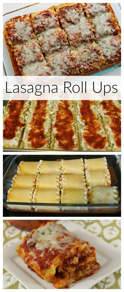 Easy, Cheesy Lasagna Roll Ups are a snap to make. This yummy pasta recipe will please your whole family. Lasagne Roll Ups, Cheesy Lasagna, Lasagna Roll Ups, Roll Ups Recipes, Lasagna Rollups, Lasagna Roll, Diner Recept, Lasagna Rolls, Yummy Pasta Recipes