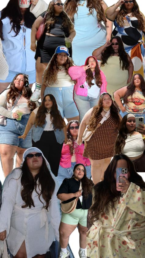 Plus size outfit inspo for the summer #everydayoutfitideas #casualoutfitideas #summeroutfitinspo #summer #portuguesegirl aesthetic curvy style mid size style . Mid Size Style, Y2k Plus Size, Plus Size 90s, Plus Size Outfit Ideas, College Wardrobe, Indie Y2k, Curvy Style, College Fits, Plus Size Outfit