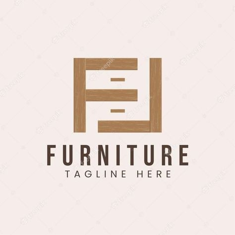 Premium Vector | Letter f with wooden furniture concept logo design inspiration Furniture Logos Ideas, Logo Design Furniture, Furniture Logo Design Ideas, Furniture Design Logo, Furniture Company Logo, Kitchen Logo Design, Furniture Store Logo, Furniture Concept, Door Logo