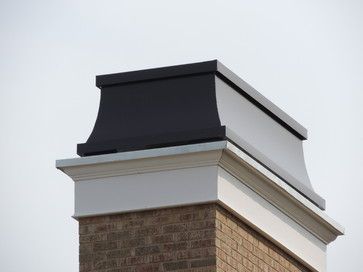 Chimney Shroud Design Ideas, Pictures, Remodel and Decor Chimney Shroud, Hampton Exterior, Chimney Cowls, Chimney Decor, Chimney Tops, Chimney Caps, Chimney Design, Tuscan Style Homes, Brick Chimney