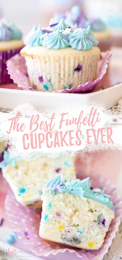 These are the best homemade Funfetti cupcakes from scratch (aka confetti cupcakes), and they’re made with buttermilk and sour cream to keep them moist and so fluffy and soft in texture. These sprinkle cupcakes are the perfect birthday dessert recipe too! Homemade Funfetti Cupcakes, Funfetti Cakes, Funfetti Cupcake Recipe, Apple Fries, Cupcakes From Scratch, Confetti Cupcakes, Funfetti Cupcakes, Birthday Dessert, Sprinkle Cupcakes