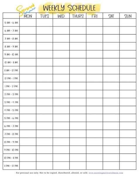 Weekly Schedule Printable Week Schedule Ideas, Time Schedule Design, Weekly Schedule Aesthetic, Weekly Study Schedule, Time Sheet Printable, Time Blocking Printable, Hastag Instagram, Studie Hacks, Weekly Schedule Printable