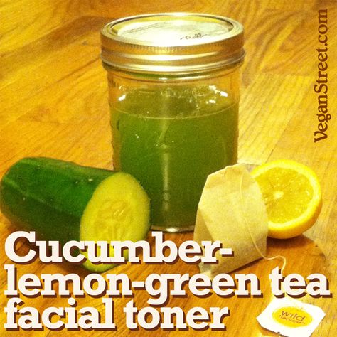 Make your own Cucumber-lemon-green tea facial toner. http://veganstreet.com/cucumberlemongreenteafacialtoner.html Lemon For Face, Lemon Benefits For Skin, Charcoal Mask Benefits, Cucumber Green Tea, Cucumber Beauty, Green Tea Toner, Green Tea Facial, Cucumber On Eyes, Homemade Eye Cream