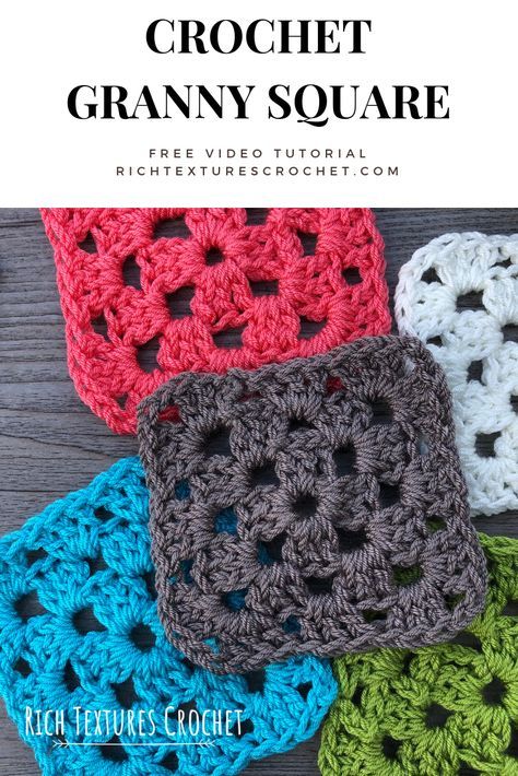 How To Crochet A Granny Square Tutorial, How To Do Granny Squares, How To Crochet Granny Squares Beginners Video, Beginners Granny Square Crochet, Simple Crochet Squares, Simple Crochet Granny Square Pattern, Crochet Granny Square Blanket Pattern Free Simple, Crocheting Granny Square, How To Do A Granny Square