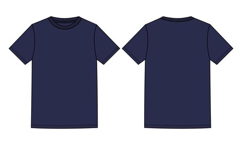 Shirt Layout, T Shirt Sketch, Fashion Flat Sketch, Color Template, Shirt Sketch, Kaos Oblong, Navy Blue Shirt, T Shirt Design Template, Navy Blue T Shirt