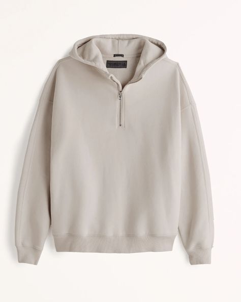 Men's Essential Half-Zip Hoodie | Men's Tops | Abercrombie.com Half Zip Hoodie Outfit, Zip Hoodie Outfit, Abercrombie And Fitch Outfit, Abercrombie Hoodie, Shop Outfits, Mens Zip Hoodie, Polo Pullover, Half Zip Hoodie, American Clothing