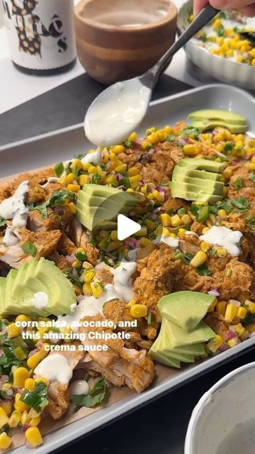 Arash Hashemi on Instagram: "@SHREDHAPPENS💥CHIPOTLE CHICKEN

If you like having easy, accessible, versatile protein for a bunch of meals all week, look no further.
.
This is one of my favorite ways to prep chicken, and it’s as easy as it gets. Prep takes just minutes and you can pair it with an easy corn salsa, my homemade sauce and your fav base (I used my high protein Kaizen Spanish rice with 20g protein), and you have a high protein meal.
.
Here is how to make it:

1 Start with 3 lbs boneless chicken thighs. Trim off any excess fat and add to a bowl.

2 Season the chicken with a few generous pinches of salt & pepper, 2 packets taco seasoning, 1 tbsp olive oil, 2 tbsp adobo sauce (from canned chipotle peppers), and the juice of 2 small limes.

3 Mix really well, then thinly slice 1 medi Fried Neckbones, Taco Season, Chipotle Chicken Recipe, Easy Corn Salsa, Chicken Delight, Chipotle Crema, Simple Keto Recipes, Easy Corn, 20g Protein