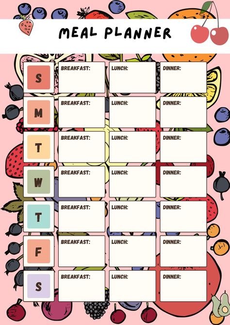 Meal Planner Digital | Weekly Food Diary, Meal Tracker, Food Journal, Menu Plan & Prep, BONUS Grocery List! Diet, Fitness, Health. plannerpagesprintablefree #freeblogplanner #todoplanner #plannernotes Diet Planner Aesthetic, Meal Plan Template Aesthetic, Daily Meal Plan Template, Food Diary Ideas, Grocery List Diet, Meal Diary, Month Meal Plan, Food Diary Printable, Meal Plan Template