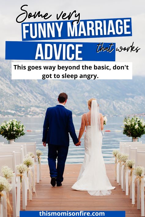 The best marriage advice that is also hysterically funny. Don't listen to the same old, same old. Marriage Advice From 1886, Advice For Bride And Groom Ideas, Advice To The Bride And Groom, Best Marriage Advice Funny, Advise For Newlyweds Marriage Advice, Wedding Messages To Bride And Groom Marriage Advice, Funny Advice For The Bride, Advice For Newlyweds Quotes, Best Marriage Advice Quotes