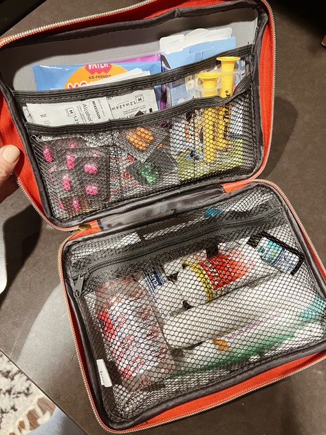 First Aid Kit, Car First Aid Kit, Travel, Aid for Travel Mini First Aid Kit Aesthetic, Med Kit Aesthetic, First Aid Kit For Camping, Packing Travel Bag, Humanitarian Aid Aesthetic, Aesthetic First Aid Kit, Aid Kit Aesthetic, First Aid Aesthetic, First Aid Kit Aesthetic