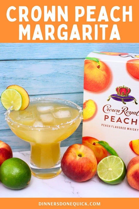 Enjoy a refreshing twist on the classic margarita with this Crown Peach Margarita recipe! Made with Crown Royal Peach whiskey, fresh lime juice, and a hint of sweetness, this cocktail is perfect for summer gatherings or relaxing by the pool. Follow our simple steps to create this delightful drink that combines the smooth flavor of peach with the zesty tang of lime. Cheers to summer! #CrownPeachMargarita #CrownRoyal #CrownRoyalDrinks #SummerCocktails #PeachMargarita #CocktailRecipes Peach Crown Recipes, Crown Peach Drinks Recipes Cocktails, Peach Crown Royal Drink Recipes, Crown Peach Drink Recipes, Crown Royal Peach Drinks Recipes, Crown Peach Drinks, Peach Crown Royal Recipes, Crown And Coke, Peach Margarita Recipe