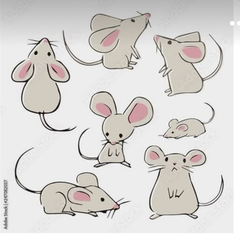 Booth Decoration, Maus Illustration, Mouse Sketch, Inkscape Tutorials, Mouse Illustration, Mouse Drawing, Different Poses, Cute Mouse, Animal Sketches