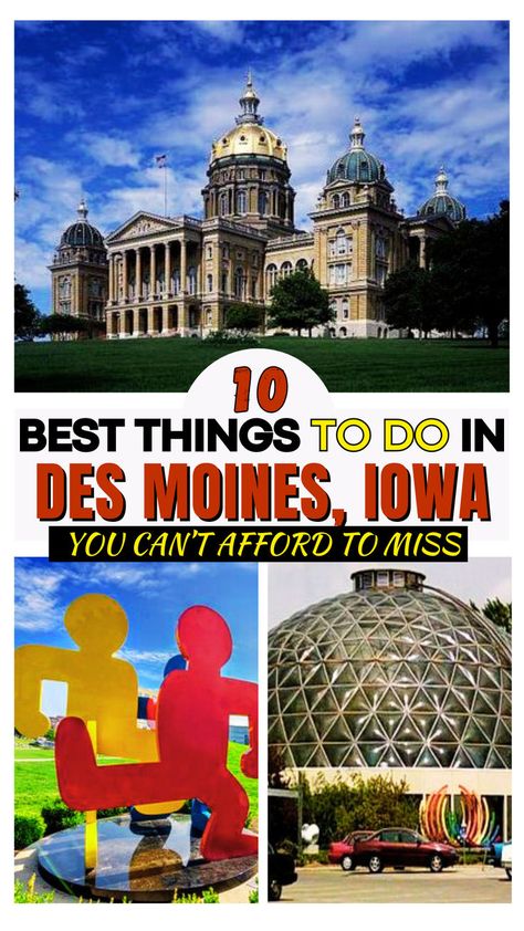 10 best things to do in Des Moines, Iowa You can't afford to miss. Iowa Travel, Iowa State Fair, Usa Roadtrip, Des Moines Iowa, Cedar Rapids, Exotic Animals, Iowa State, Science Center, State Fair