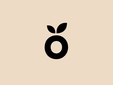 Letter O Logo / Black Logo / Minimalist Logo / Beverage Logo / Dose Juice... Apple Logo Ideas, Fruit Company Logo, Letter O Logo Design, Fruit Silhouette, Fruit Logo Design Ideas, Apple Letters, Week Detox, Farm Branding, Fruit Logo Design