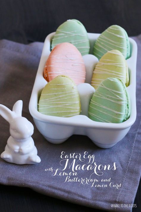 Egg Macarons, Best Easter Dinner, Easter Macarons, Egg Shaped Cookies, Easter Egg Treats, Vegan Lemon Cake, Lemon Buttercream Frosting, Lemon Layer Cakes, Patisserie Fine