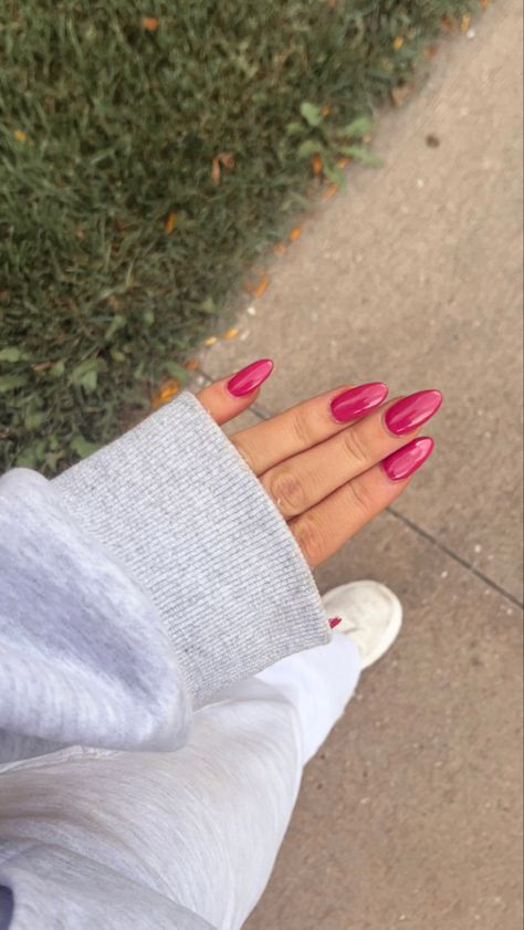 Simple Nail Colors Fall, Baddie Nail Colors, Red Pink Nails Ideas, Cute Fall Nail Ideas Simple, Nails For Fall/winter, Holiday Oval Nails, Beginning Fall Nails, Fall Nails Girly, Pink Nails Autumn