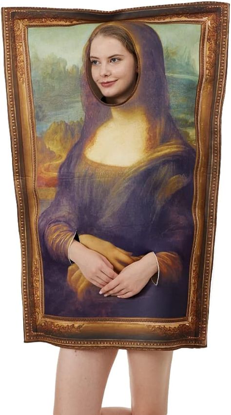 Amazon.com: ReneeCho Mona lisa Famous Paintings Costume Halloween Adult Women Funny Cerative : Clothing, Shoes & Jewelry Felix Halloween Costume, Felix Halloween, School Costume Ideas, Dresscode Ideas, Mad Hatter Halloween, Halloween For Adults, Halloween Costumes And Makeup, Painting Costume, Hotdog Costume