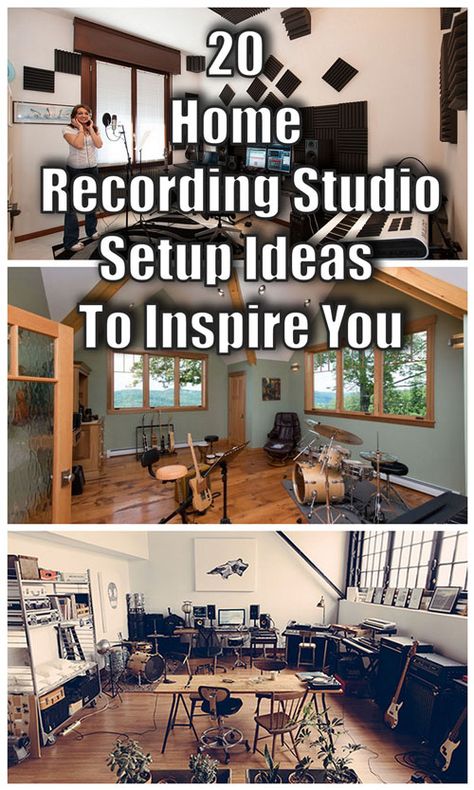 20 Home Studio Recording Setup Ideas To Inspire You... http://www.infamousmusician.com/20-home-studio-recording-setup-ideas-to-inspire-you/ #homerecording #homestudio #homerecordingstudio #studio Home Recording Studio Aesthetic, Small Recording Studio Design, Home Recording Studio Ideas, Backyard Music Studio, Small Music Studio Ideas, Recording Studio Ideas, Studio Setup Ideas, Small Music Room, Instrument Wall