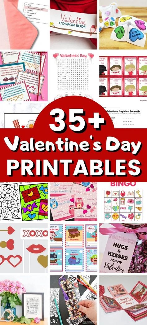 Printable Valentine Bookmarks, Valentines Coupon Book, Class Party Activities, Valentine Worksheets, Valentines Day Printables, Soy Allergy, Valentine Bingo, Tree Nut Allergy, Valentines Day Words