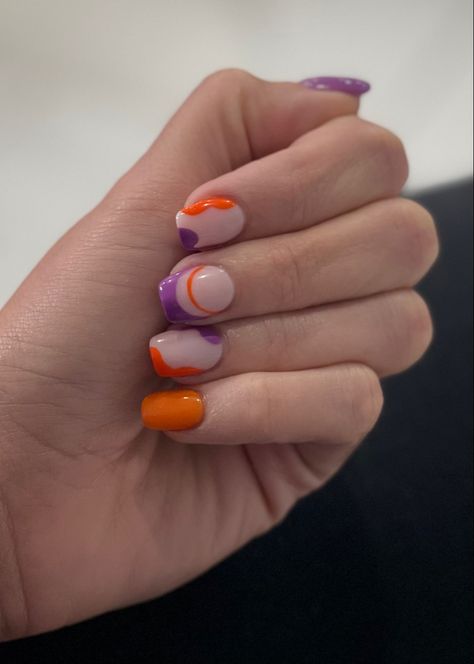 Clemson Nails Designs Football Season, Clemson Tiger Nails, Clemson Nails Designs, Clemson Nails, Football Nails, Tiger Nails, Dip Manicure, Skincare Lifestyle, Summery Nails