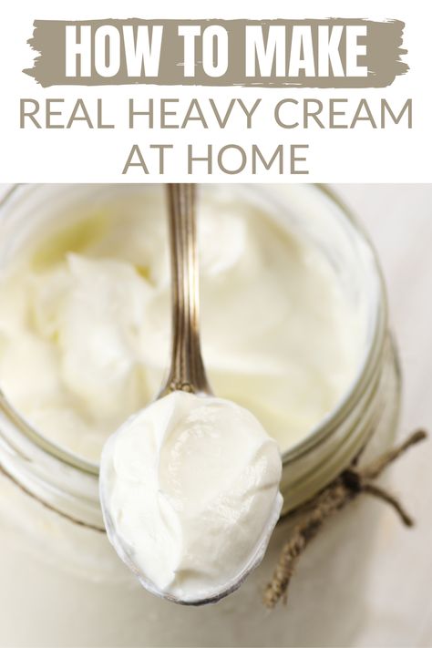 Make Your Own Heavy Cream, Can You Make Heavy Cream Out Of Milk, How To Make Homemade Heavy Cream, Easy Heavy Cream Recipes, How To Make Whipping Cream With Heavy, How To Whip Heavy Cream, Heavy Whipped Cream Recipe Easy, Making Heavy Cream From Milk, How To Make Heavy Cream From Whole Milk