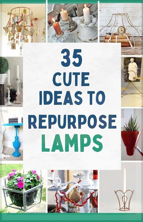 Cool lamp upcycle ideas! I love all these creative upcycled lamp base ideas and original upcycled floor lamp ideas. There are even creative upcycled lampshade ideas on this page as well as how to upcycle a lamp found in a thrift store. Such cute and creative ideas for repurposed lamp projects. Make upcycled home decor with thrift store lamp makeover projects. DIY upcycle ideas for old lamps and lamp bases. Get creative with old lamp shades. Repurposing Lamp Shades, Recycled Lamp Shade Ideas, Decorating A Lamp Shade, Lampshade Crafts, How To Decorate A Lamp Shade, Lamp Repurpose Ideas, Painting A Lamp Base, Lamp Shade Centerpiece, Vintage Lampshades Makeover