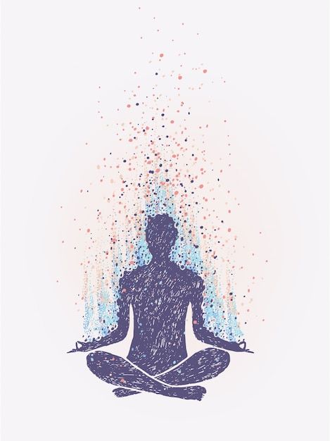 Meditation, enlightenment. sensation of ... | Premium Vector #Freepik #vector #yoga-silhouette #meditation #yoga-meditation #yoga-poses Yoga Poster Design, Wallpaper Iphone 15, Meditation Painting, Bleach Painting, Increase Followers, Tiktok Marketing, Yoga Illustration, Yoga Hoodie, Illustration Story